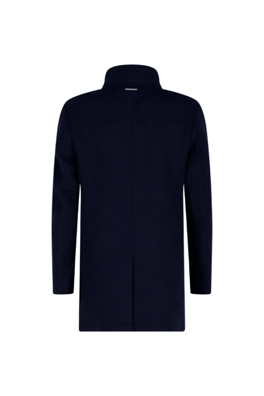 Fish Named Fred Funnel Wool Mix Overcoat