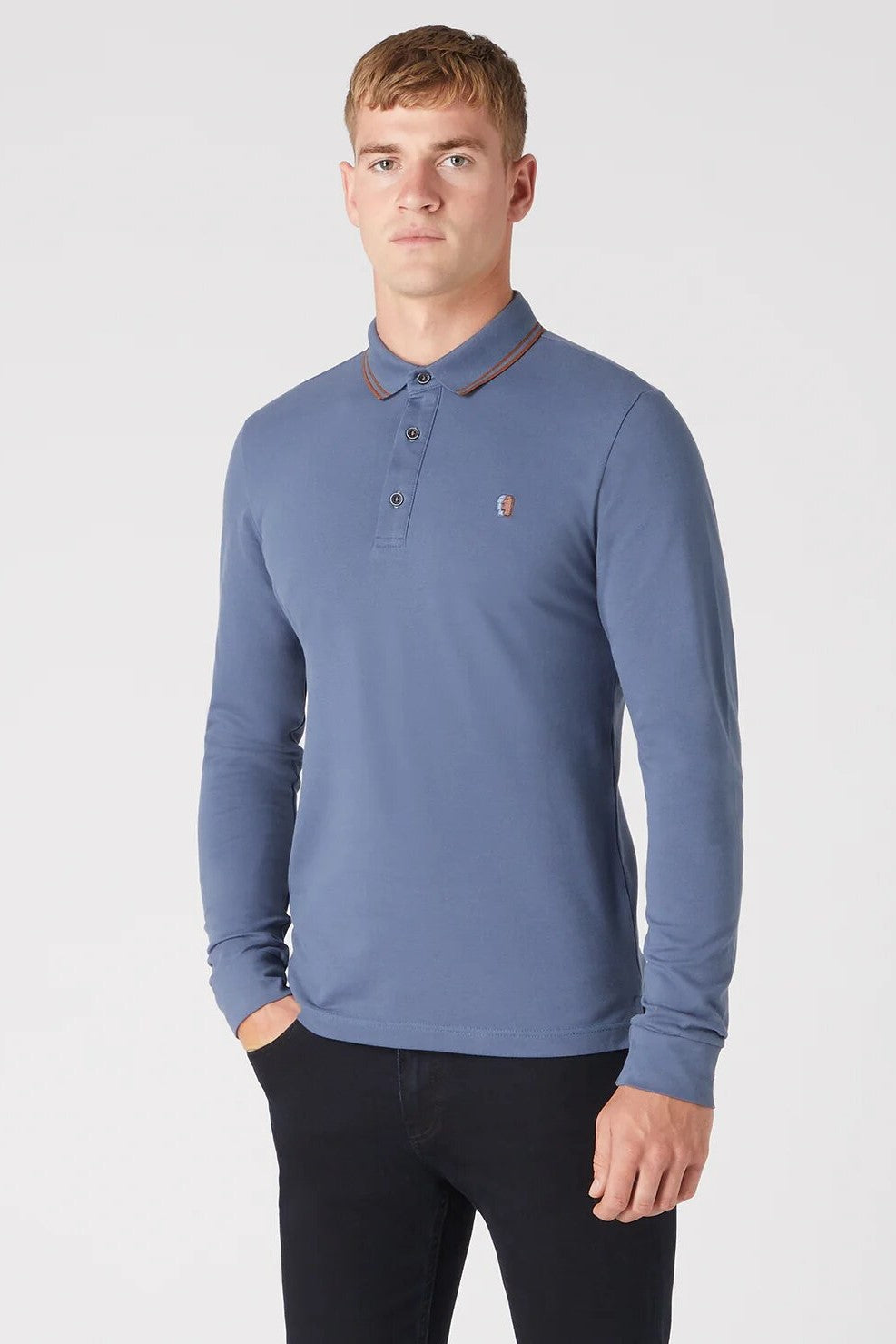 Remus Uomo 58775 long Sleeve Polo Air Force