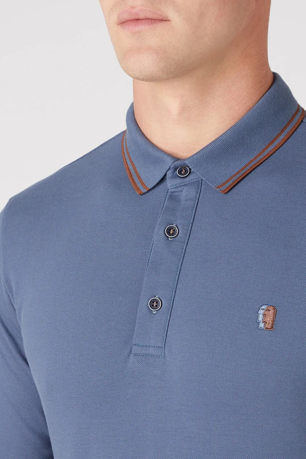 Remus Uomo 58775 long Sleeve Polo Air Force