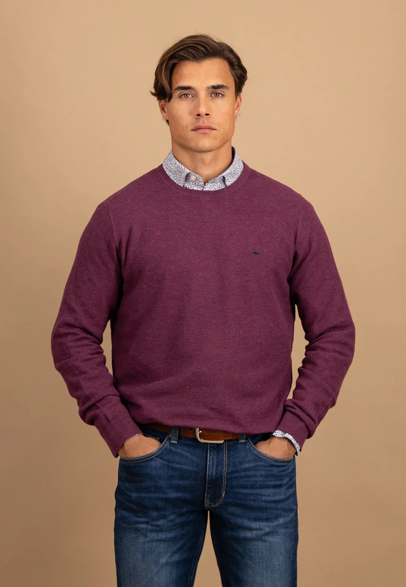 Fynch Hatton Fine Structure Crew Knit 1514220