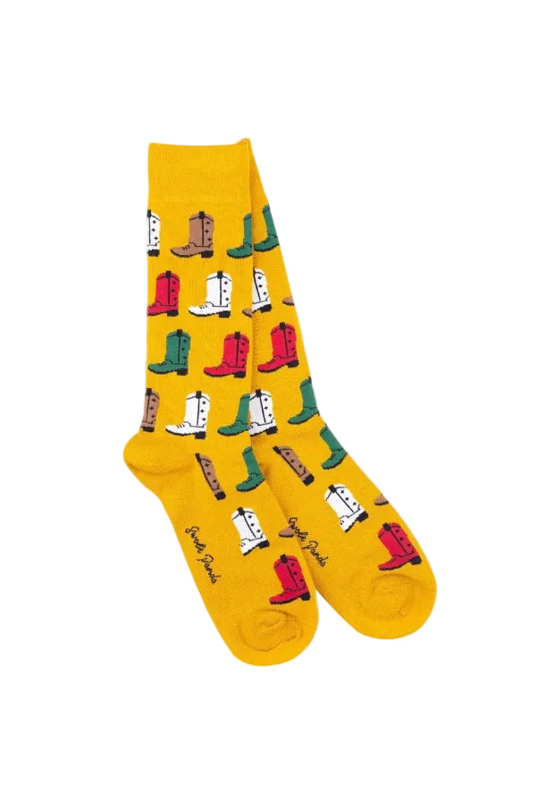 Swole Panda Bamboo Socks SP530 Mustard Cowboy