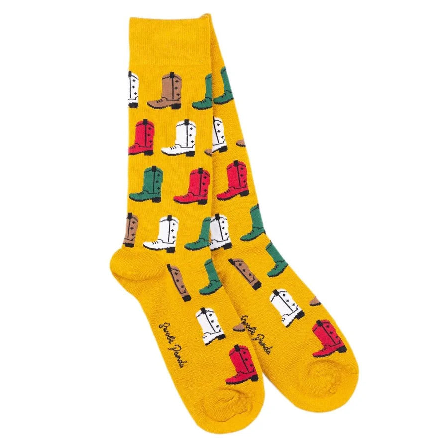 Swole Panda Bamboo Socks SP530 Mustard Cowboy