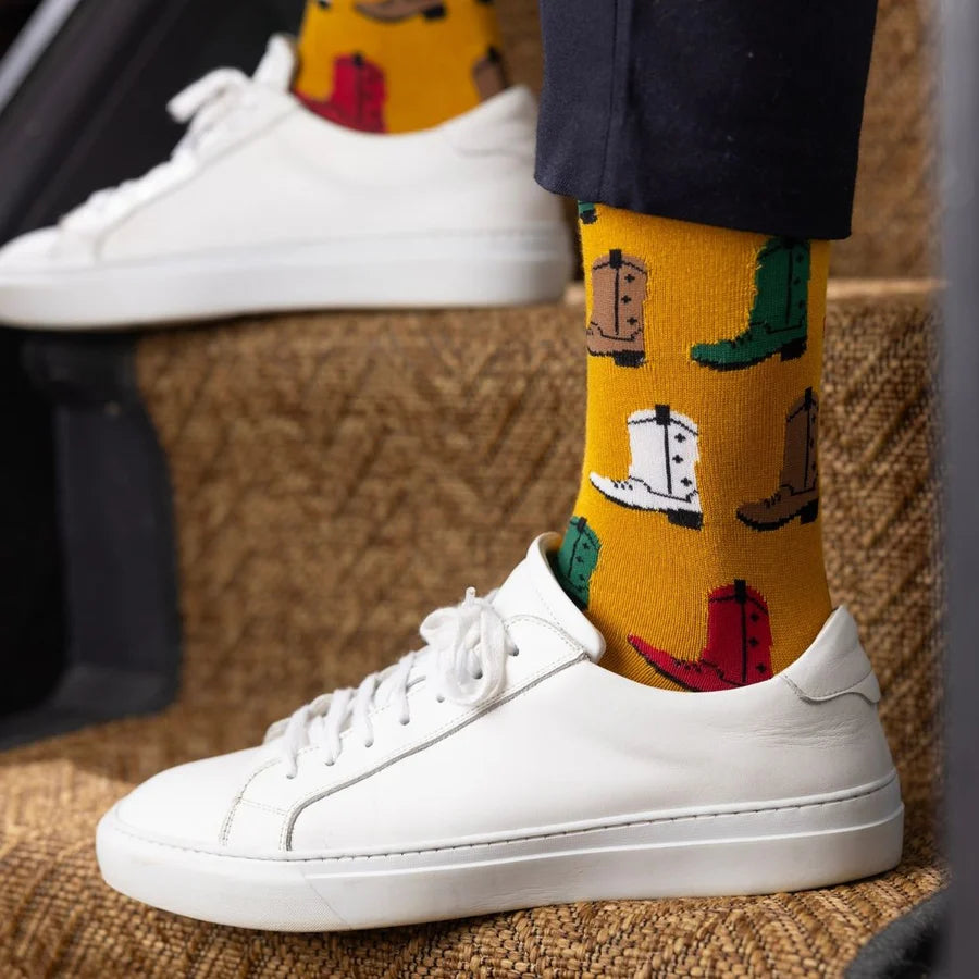 Swole Panda Bamboo Socks SP530 Mustard Cowboy