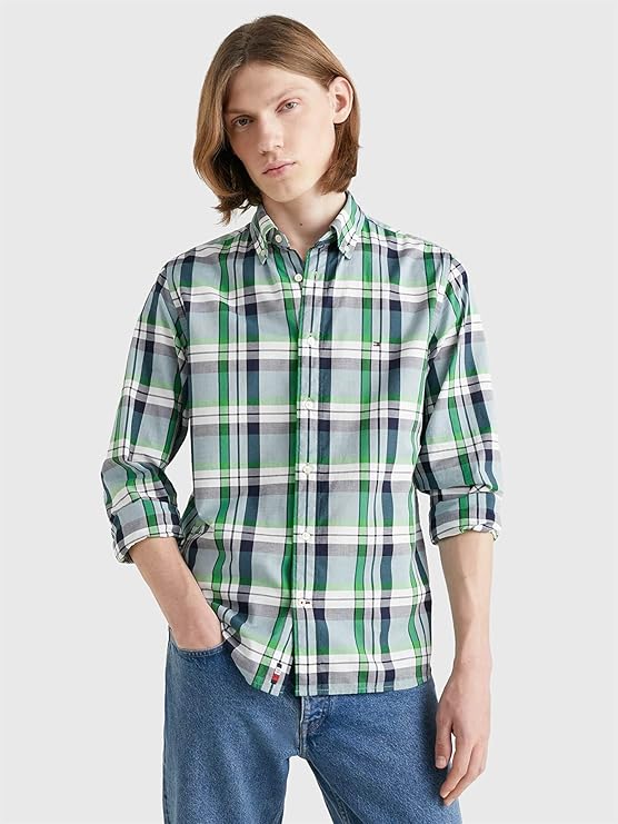 Tommy Hilfiger Regular Fit Soft Tartan (30683) Green Multi