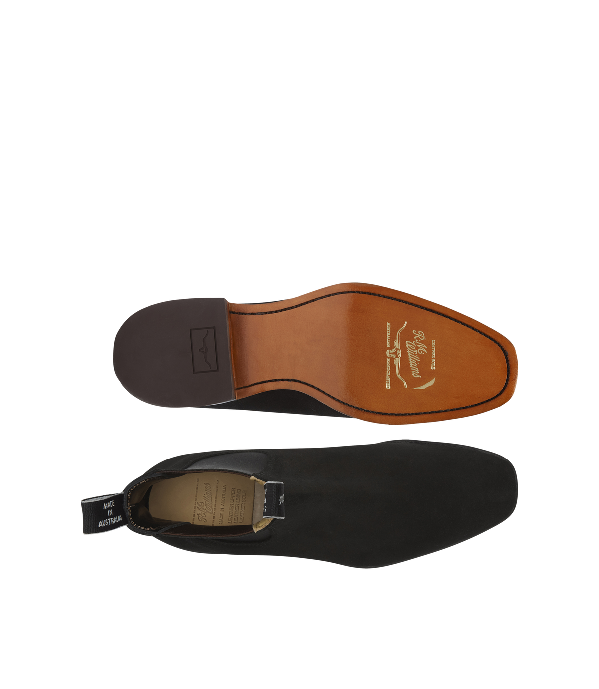 RM Williams Comfort Craftsman Suede Chelsea Boot Black