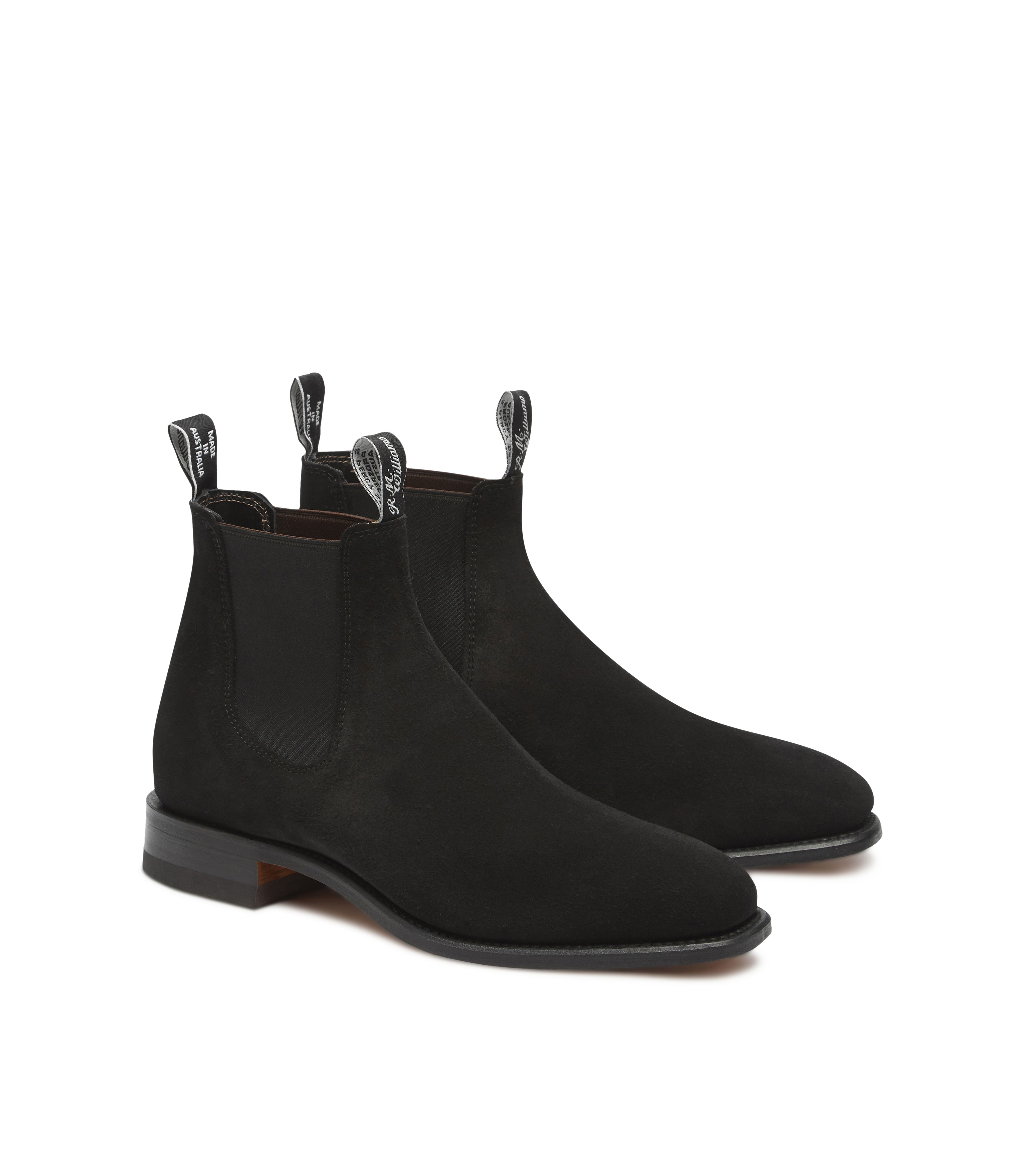 RM Williams Comfort Craftsman Suede Chelsea Boot Black