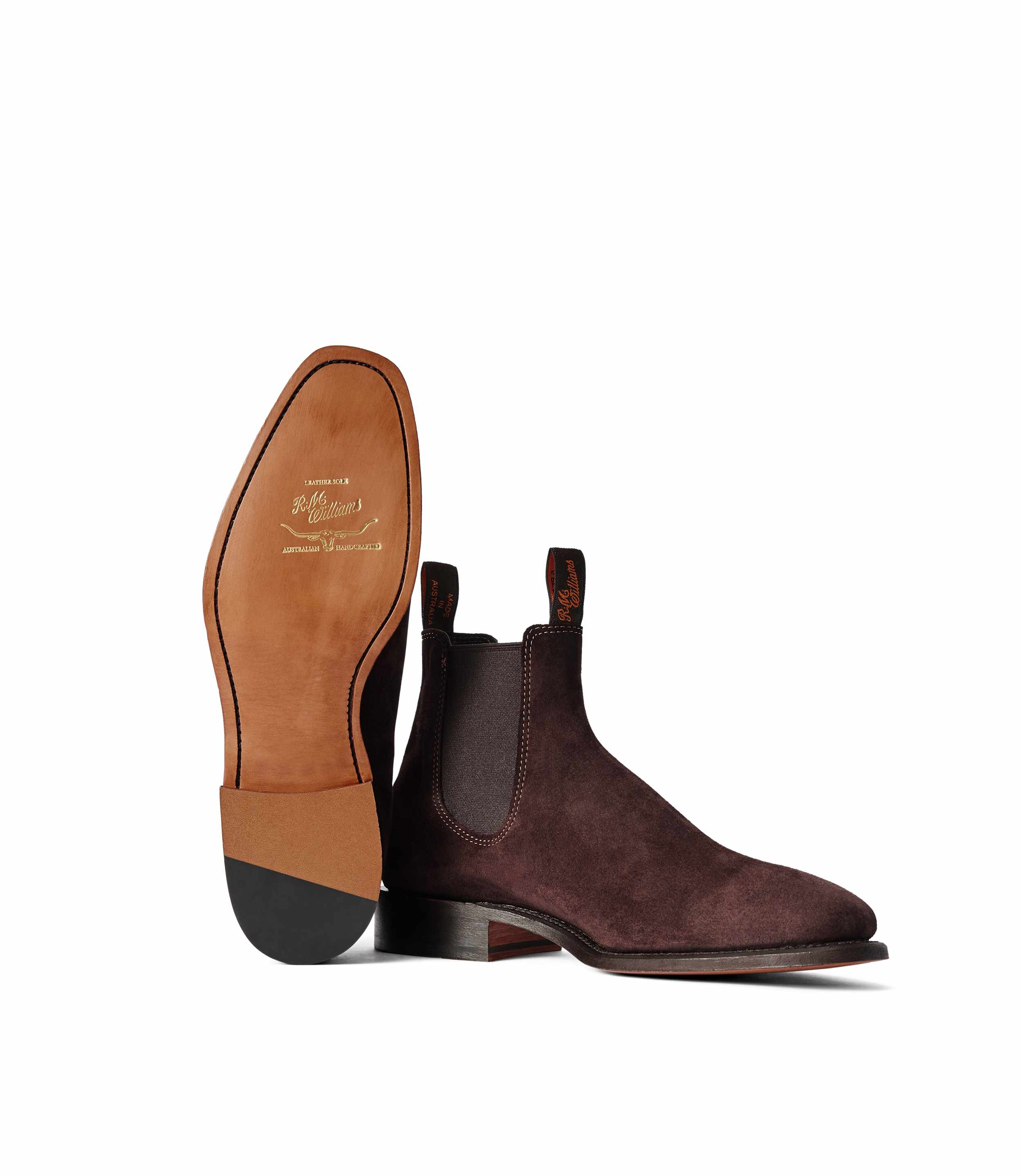RM Williams Heritage Craftsman Blackberry Suede Chlesea Boot