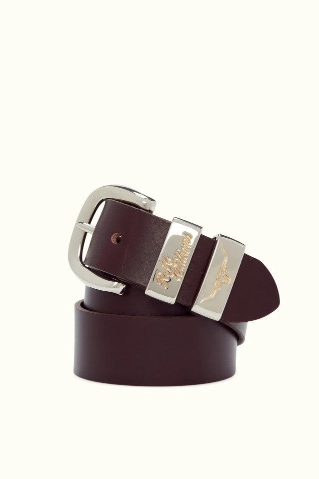 RM Williams Jerrawa Solid Hide Silver Buckle Belt