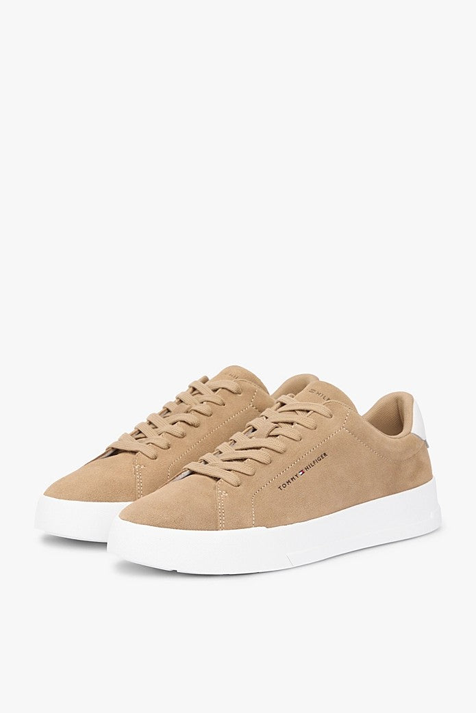 Tommy Hilfiger Debossed Logo Suede Trainer 05716