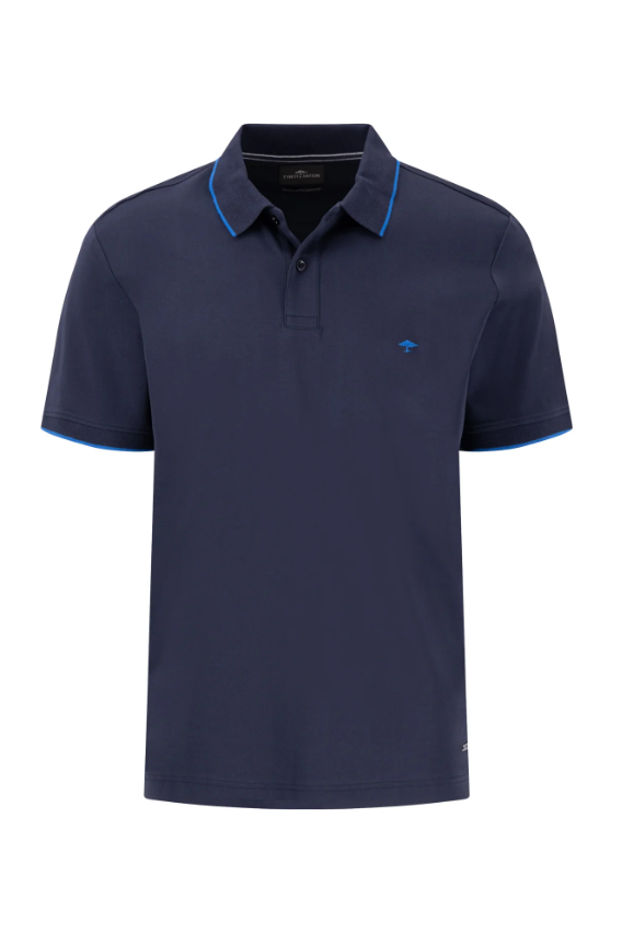 Fynch Hatton Stripe Collar Polo Shirt
