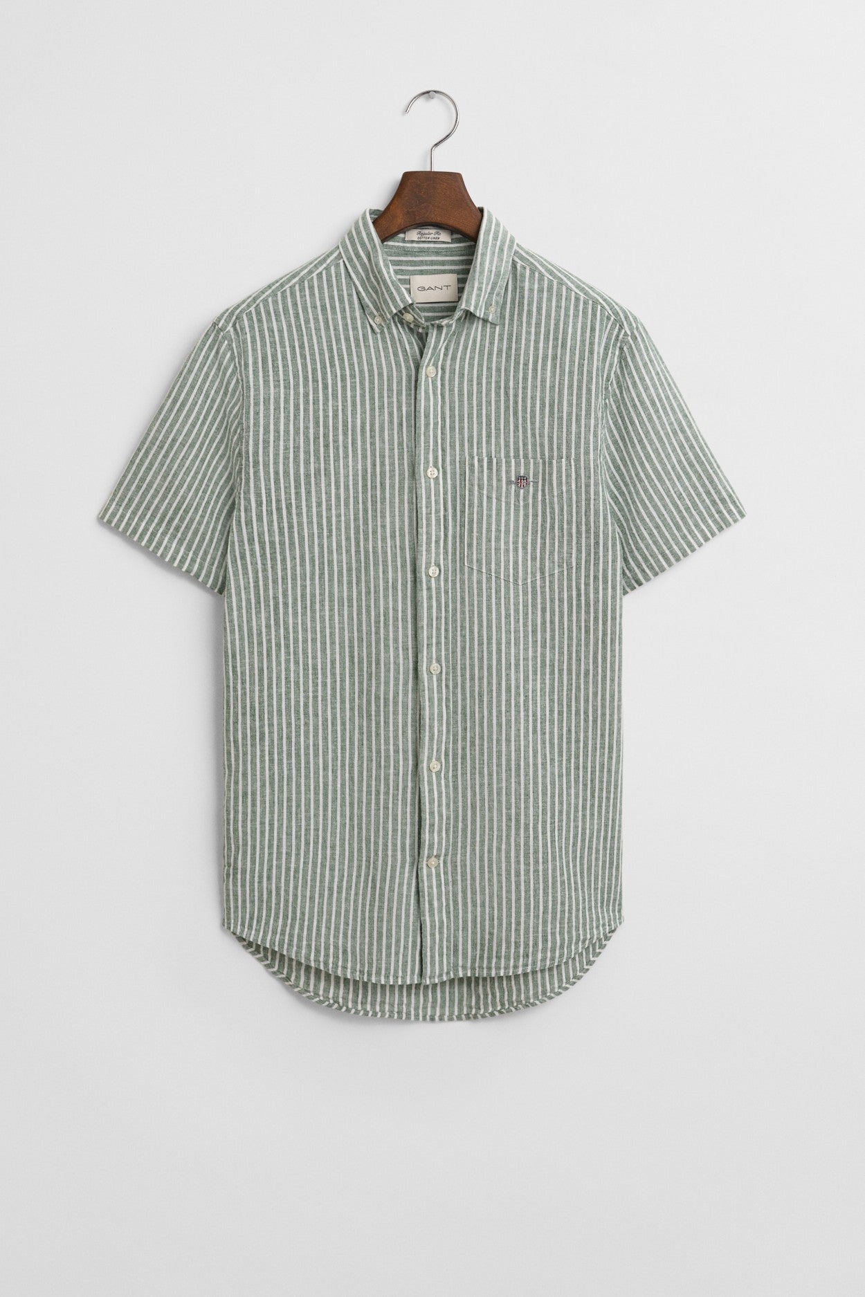 Gant Striped Cotton Linen Short Sleeve Shirt 3250039