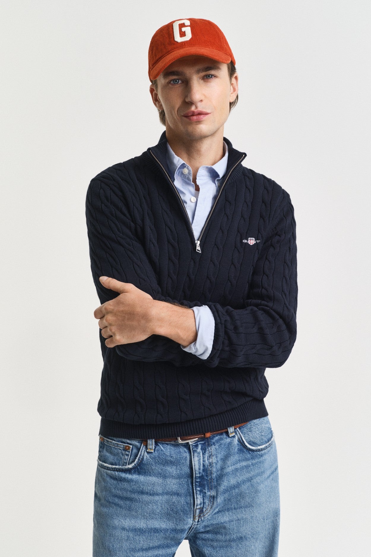 Gant Cotton Cable Half Zip Jumper 8050603