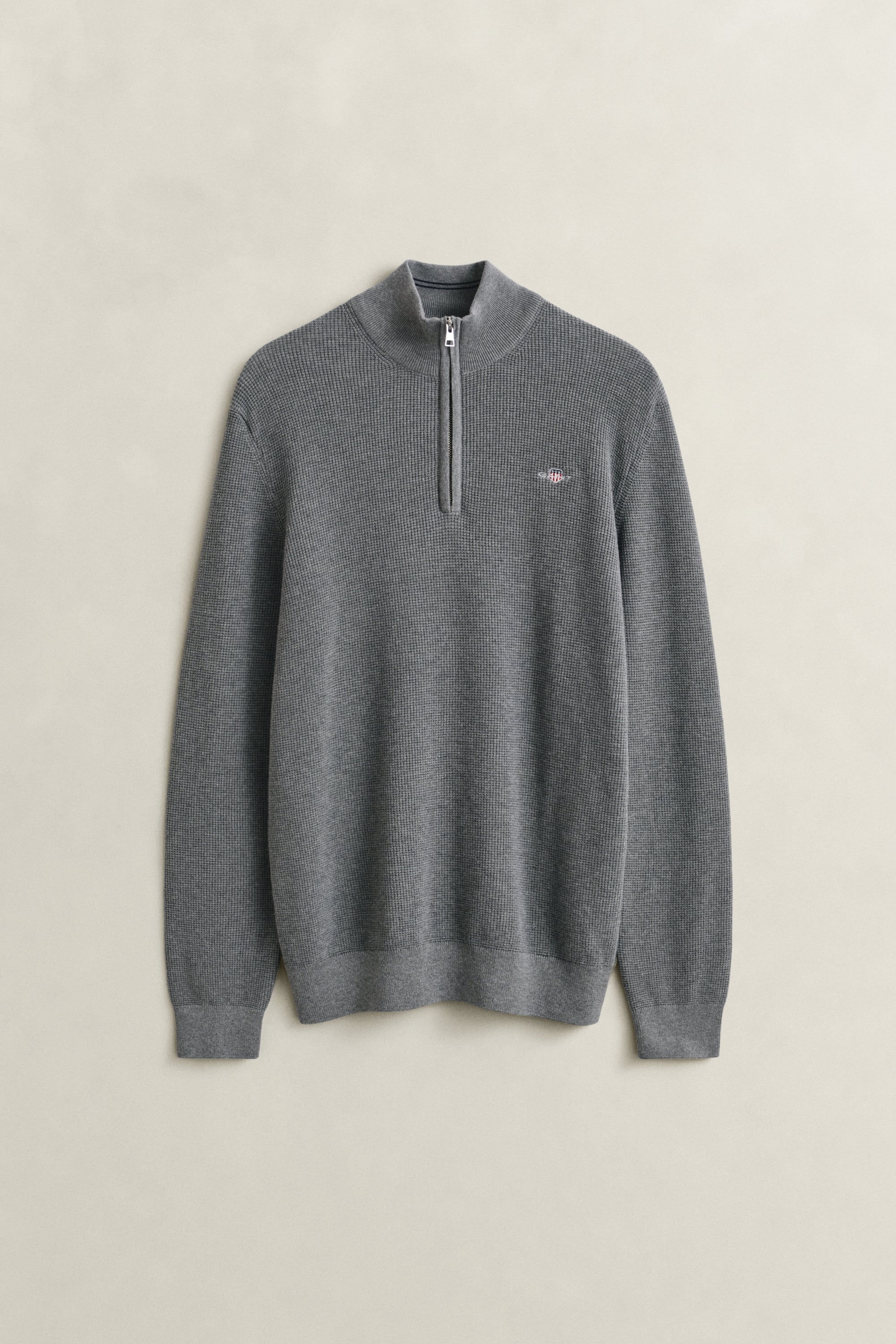 Gant Textured Cotton Rib Half-Zip Sweater 8030292
