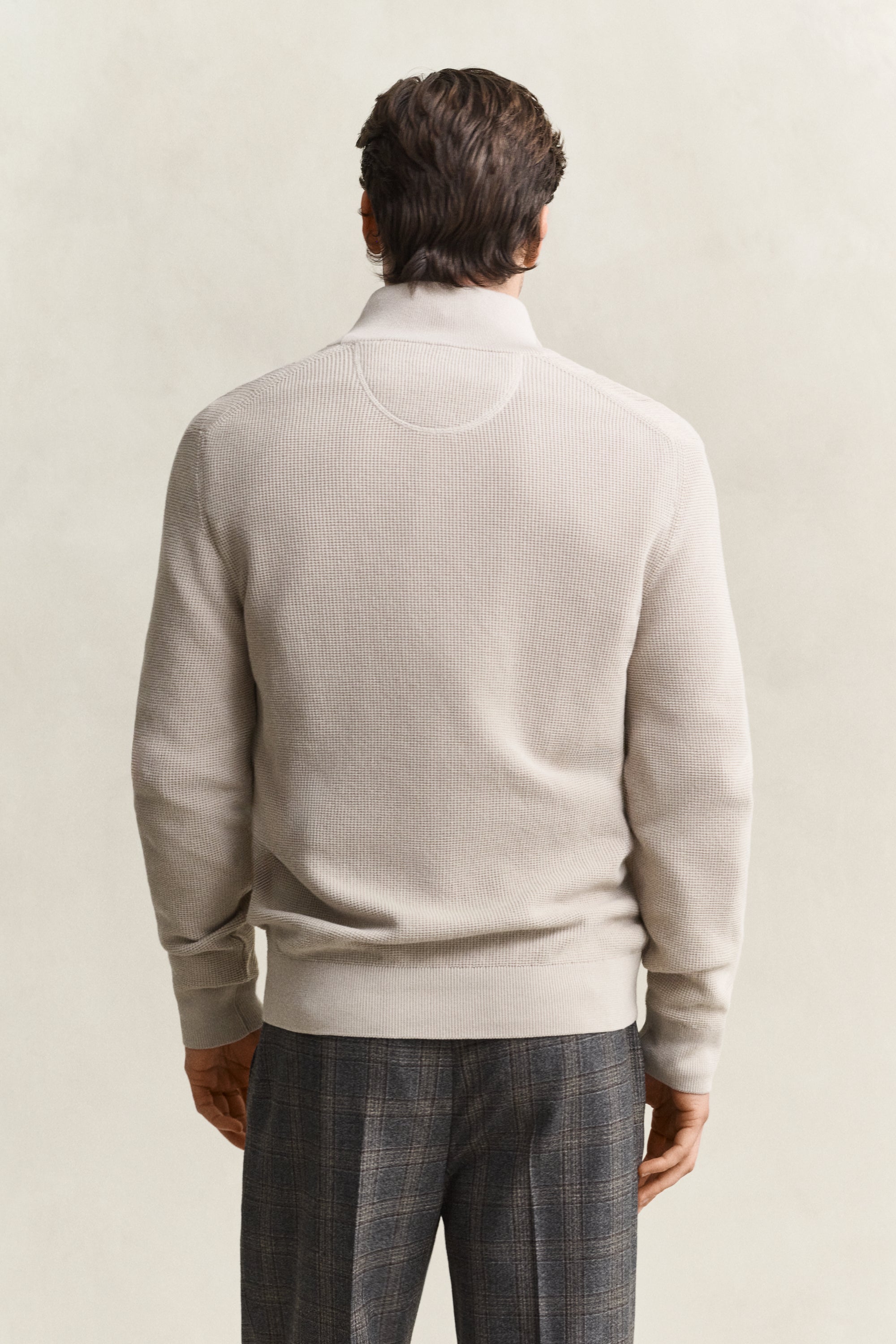 Gant Textured Cotton Rib Half-Zip Sweater 8030292
