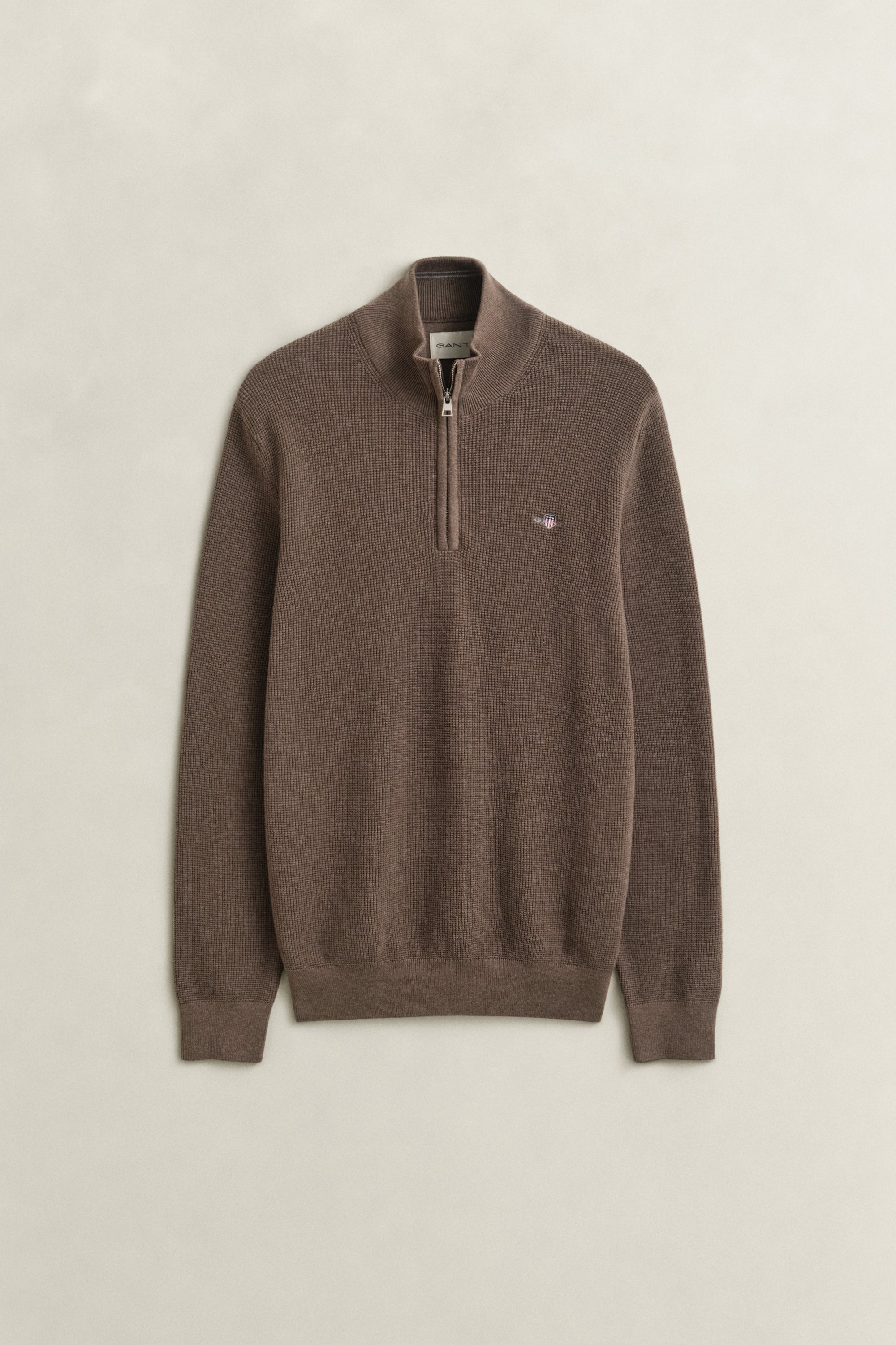 Gant Textured Cotton Rib Half-Zip Sweater 8030292