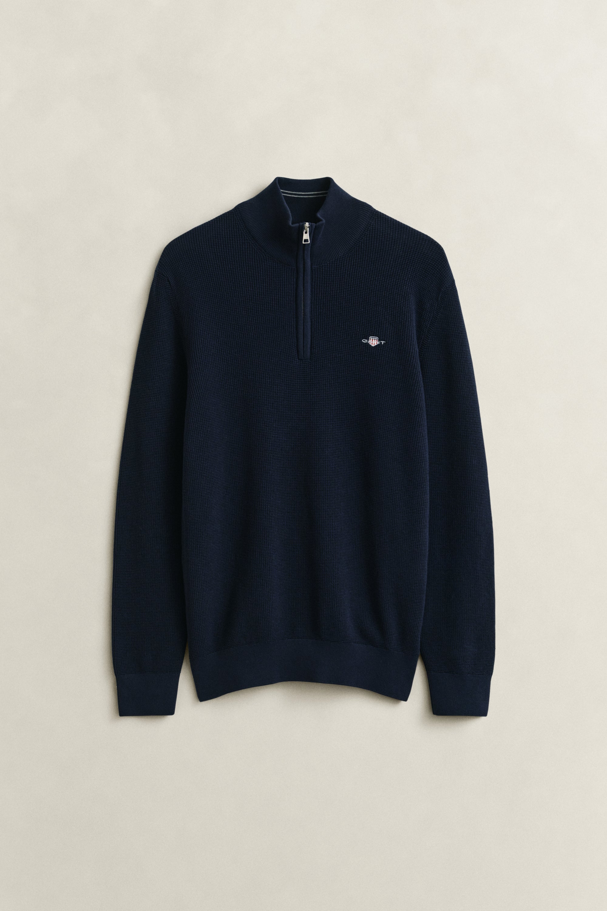 Gant Textured Cotton Rib Half-Zip Sweater 8030292