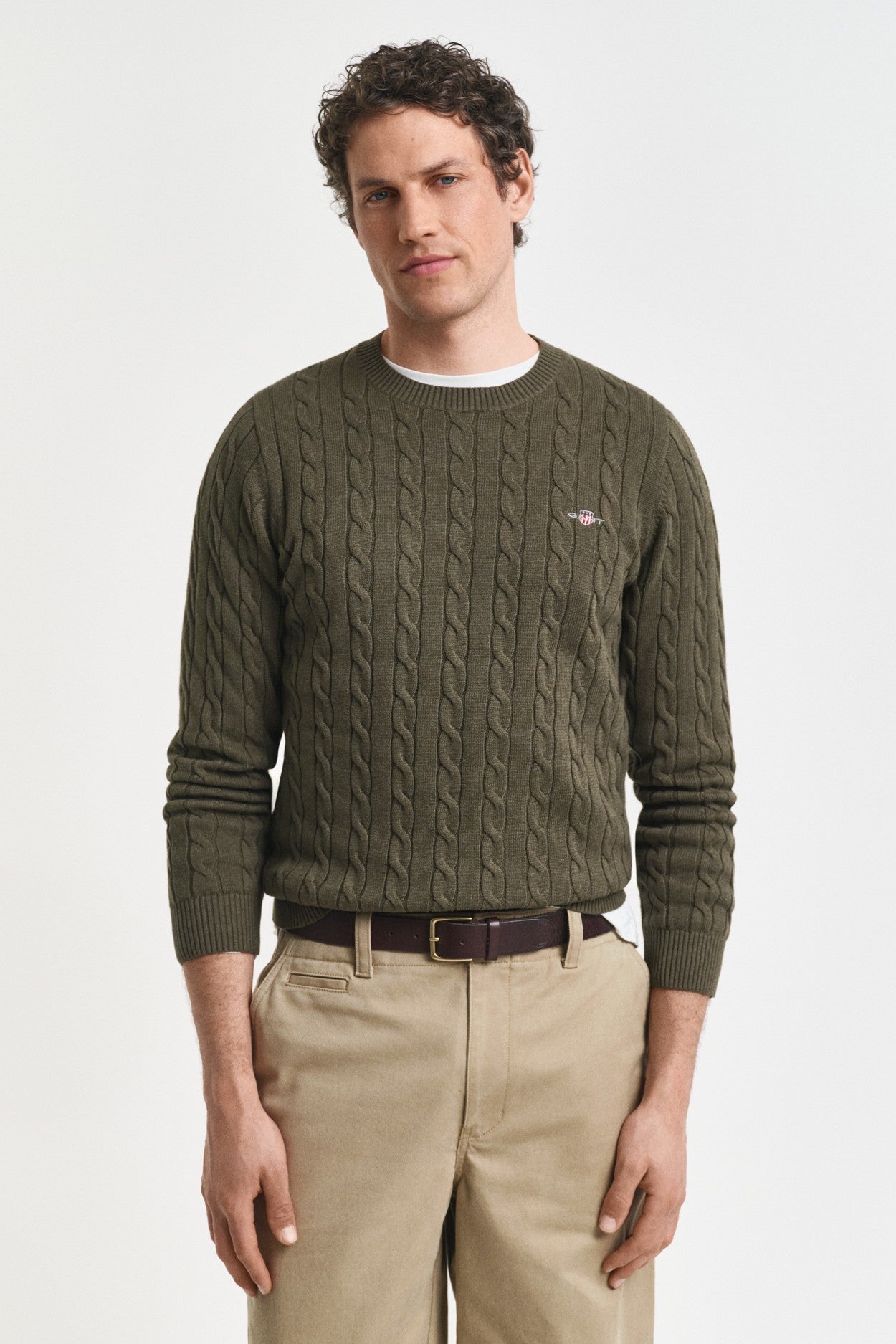 Gant Cotton Cable Knit Crew Sweater 8050601