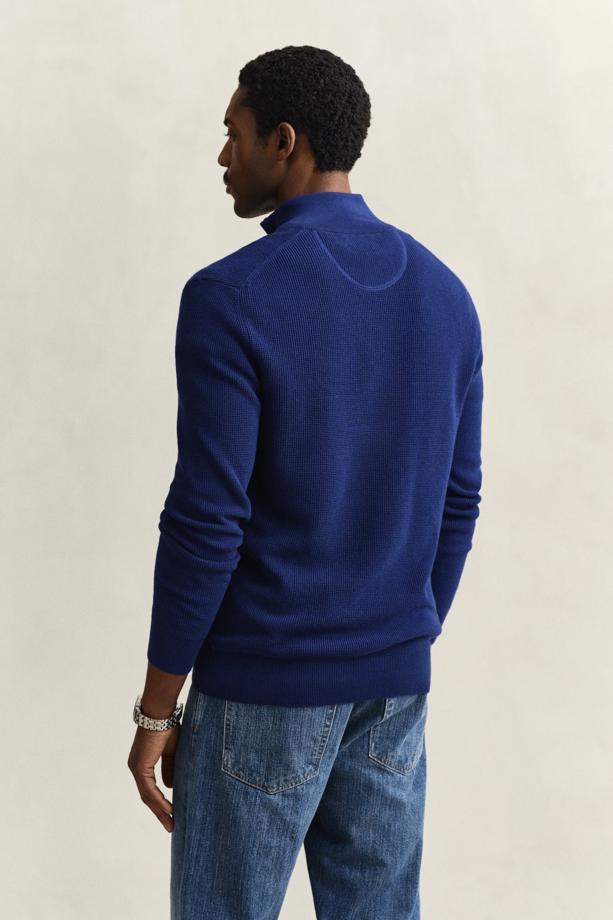 Gant Textured Cotton Rib Half-Zip Sweater 8030292