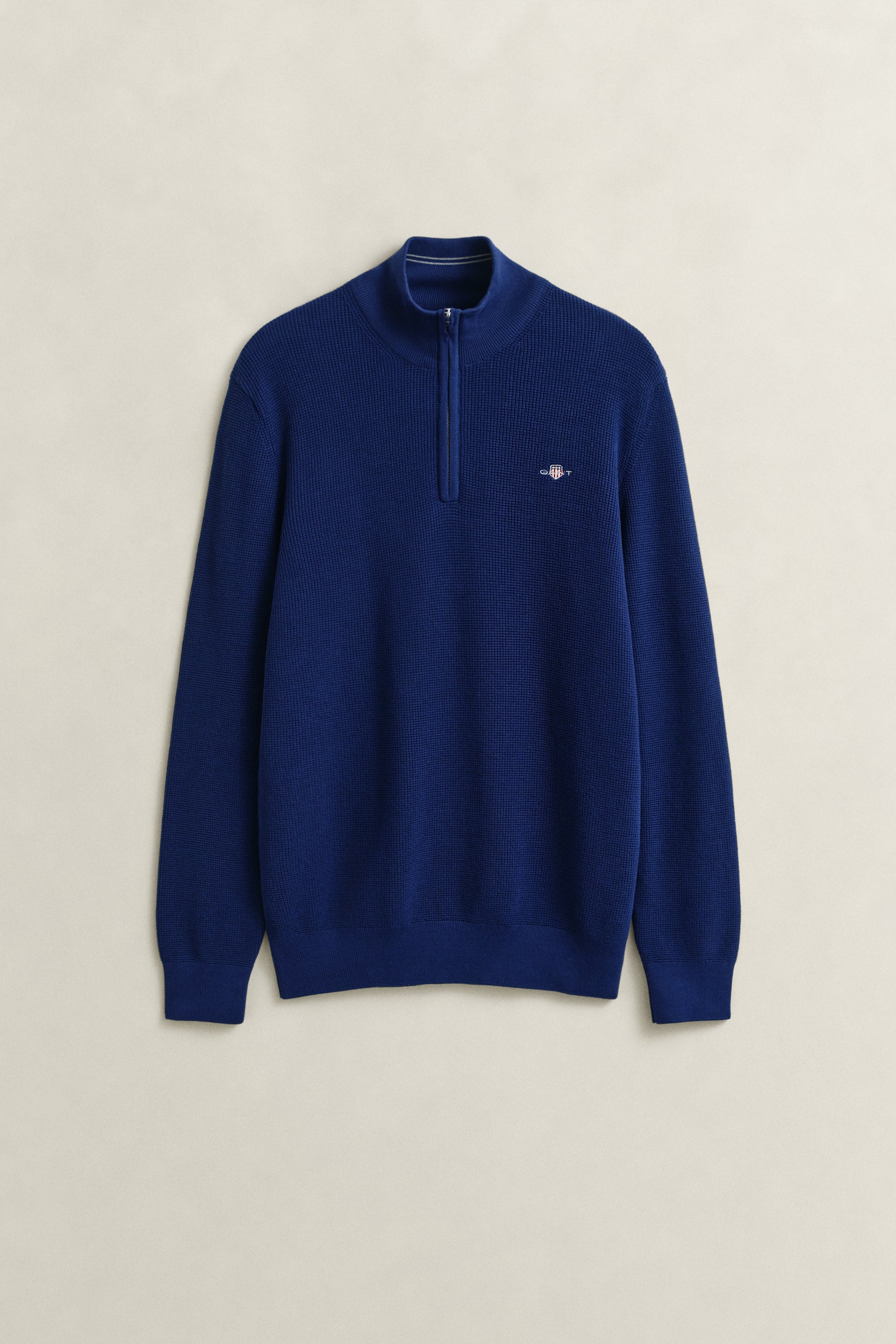 Gant Textured Cotton Rib Half-Zip Sweater 8030292