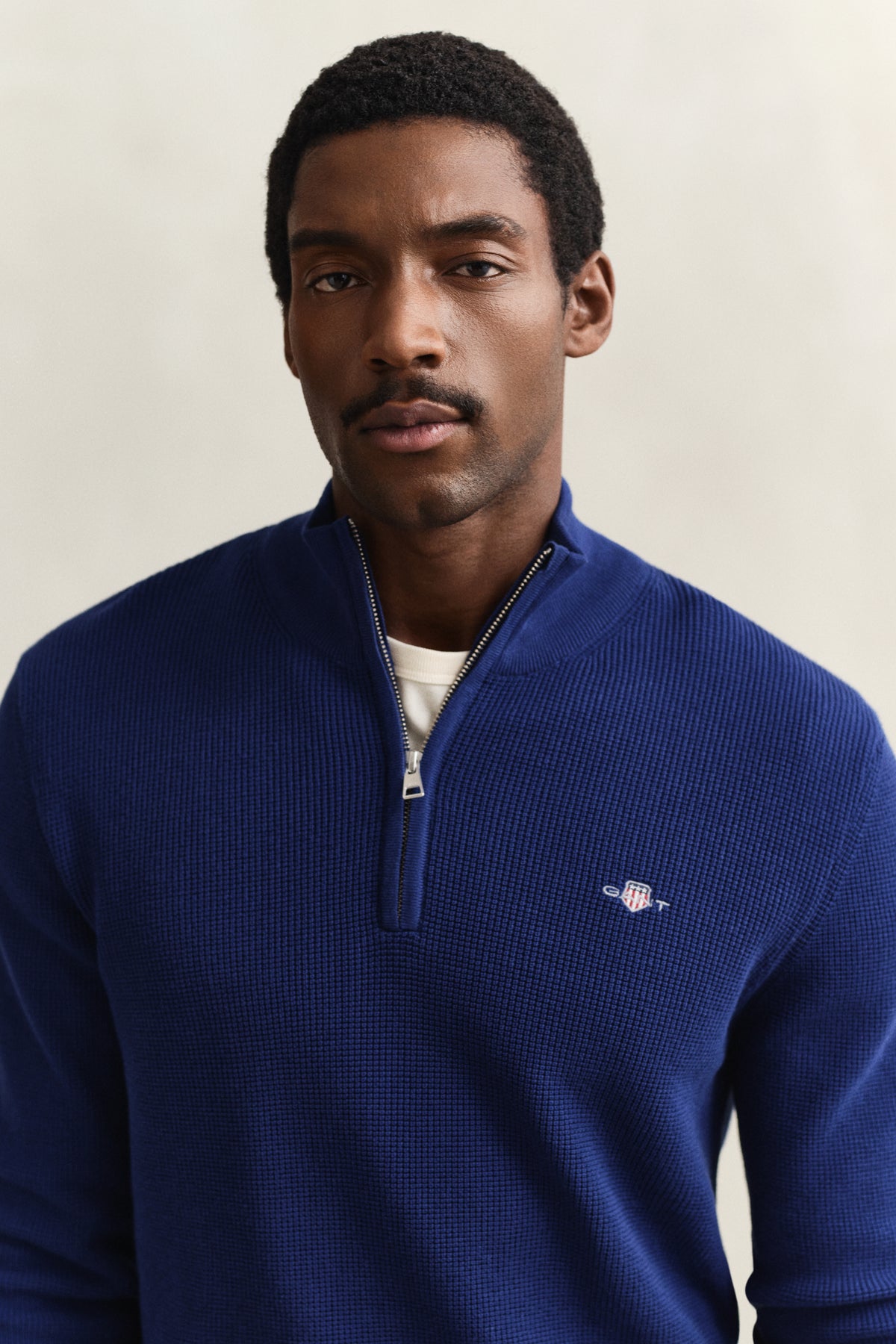 Gant Textured Cotton Rib Half-Zip Sweater 8030292