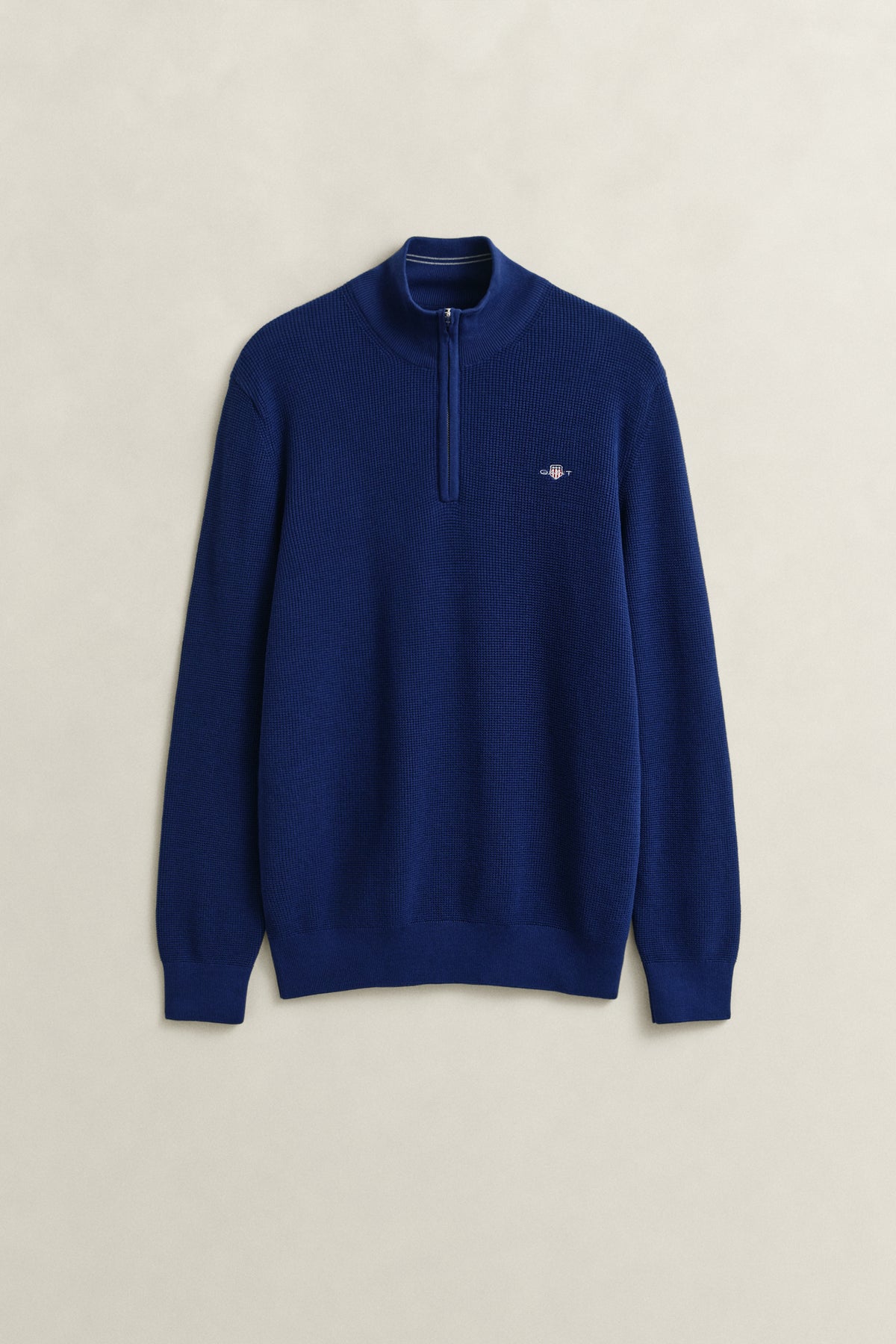 Gant Textured Cotton Rib Half-Zip Sweater 8030292