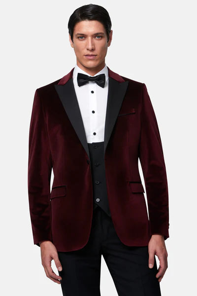 Benetti Jasper Tuxedo Jacket Burgundy
