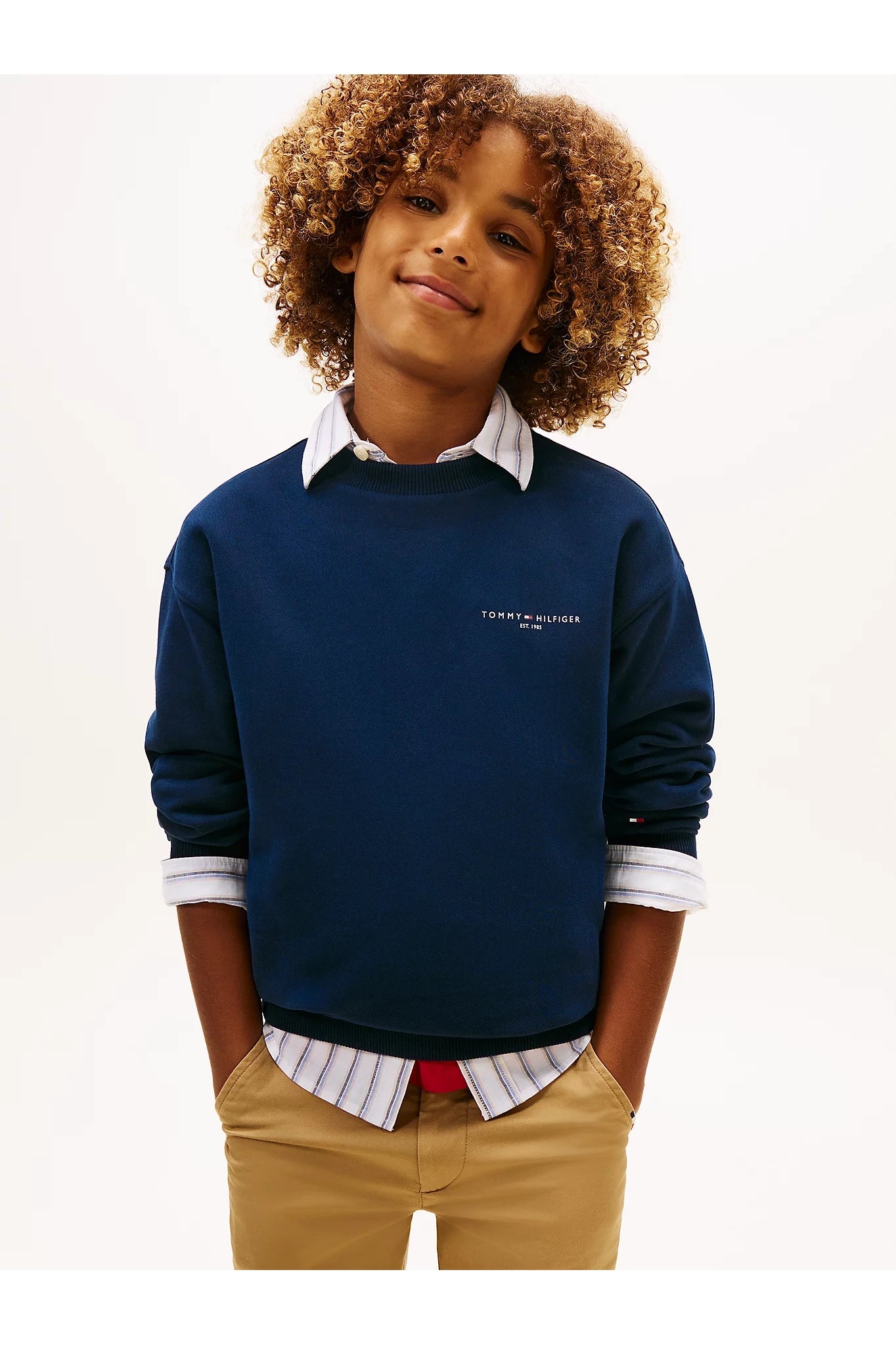 Tommy Hilfiger Kids Linear Brushed Fleece Sweatshirt