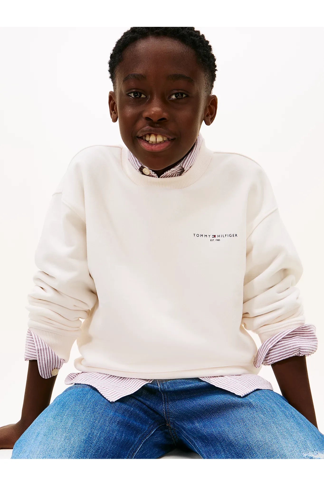 Tommy Hilfiger Kids Linear Brushed Fleece Sweatshirt