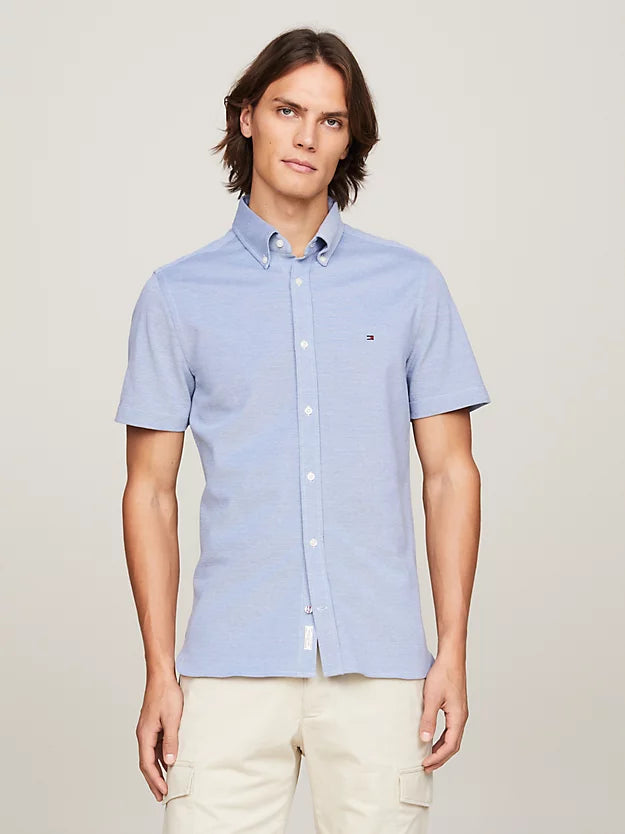 Tommy Hilfiger Slim Fit CL Knit Piq Shirt (30586) Light Blue