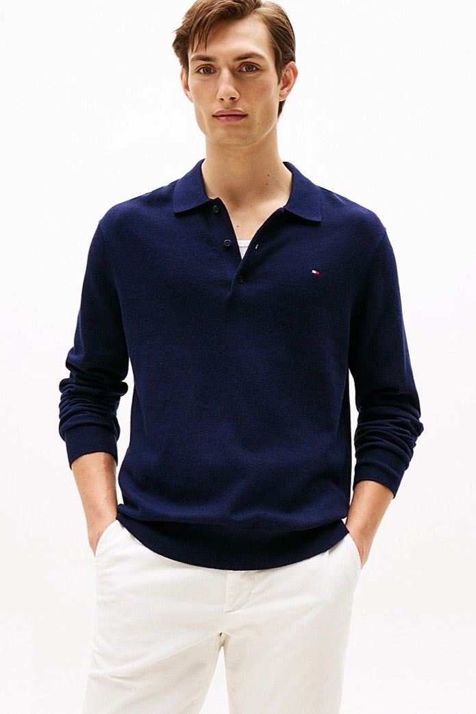 Tommy Hilfiger Long Sleeve Cashmere Polo Shirt 36519