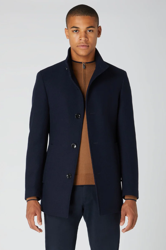 Remus Uomo Jonah Tapered Wool Overcoat