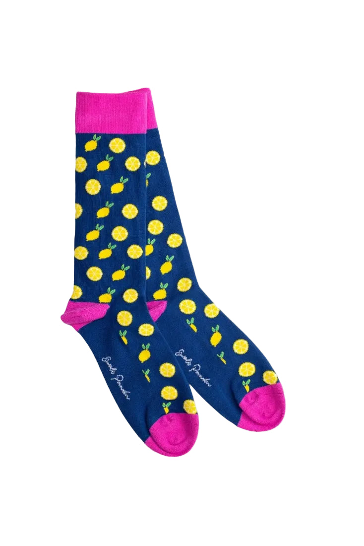 Swole Panda Bamboo Socks SP478  Lemon Bamboo