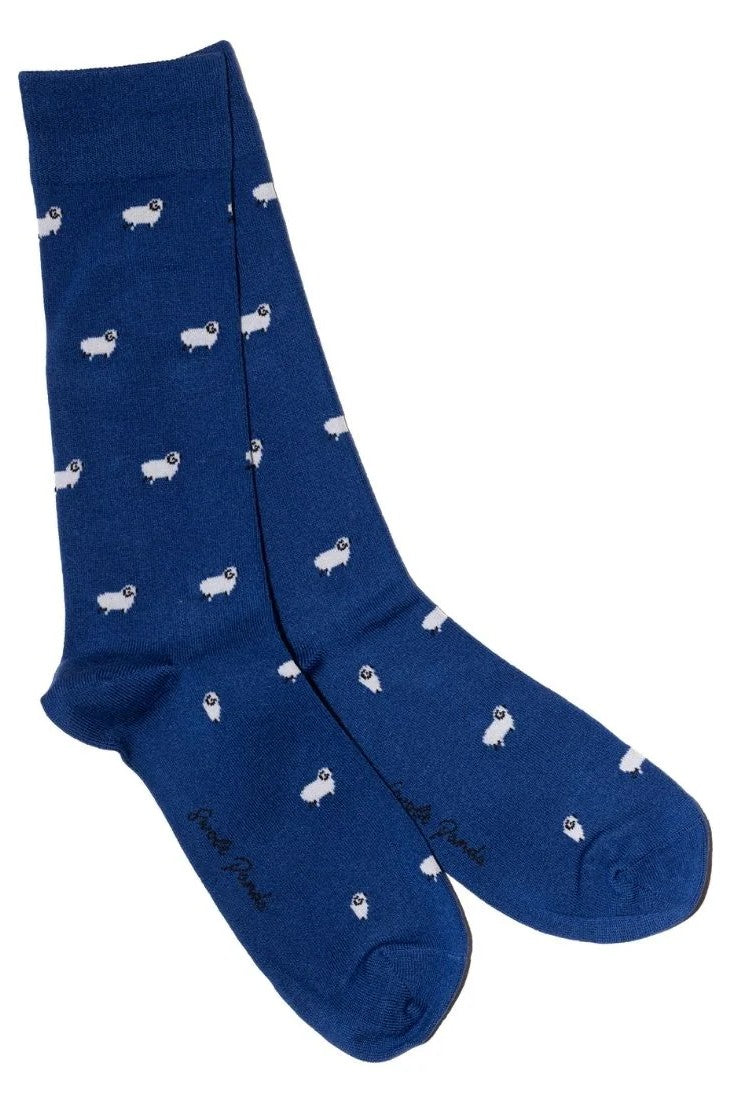 Swole Panda Navy Sheep Bamboo Socks SP485