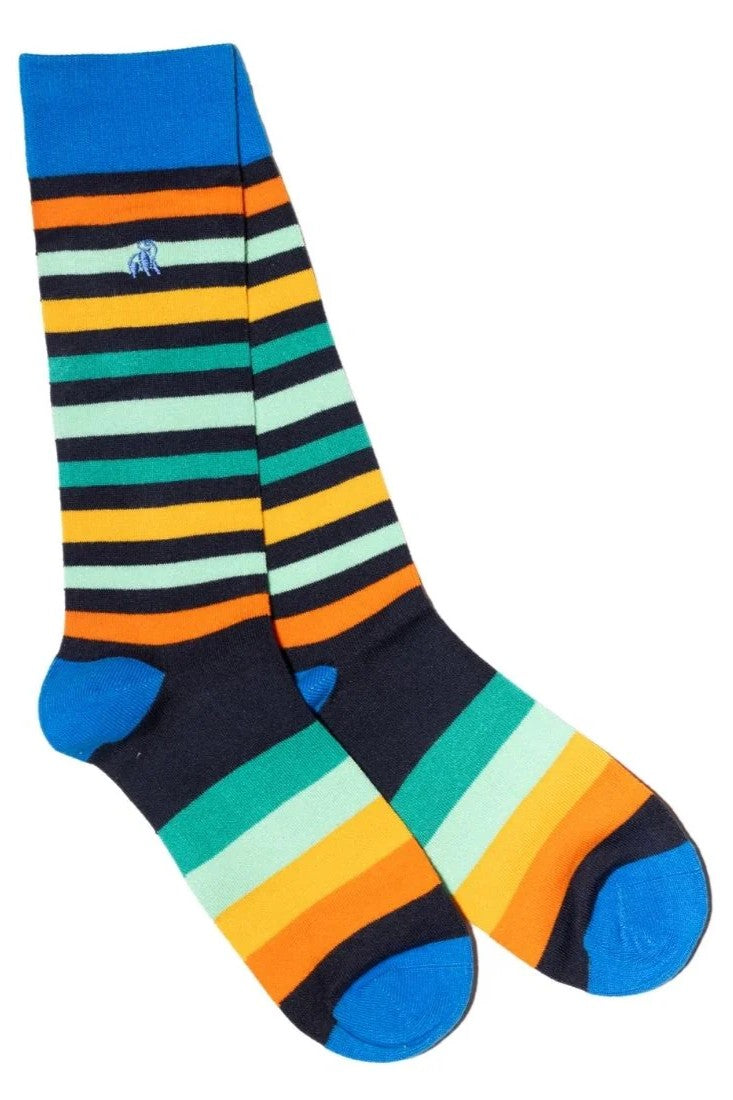 Swole Panda Gradient Striped Bamboo Socks SP494