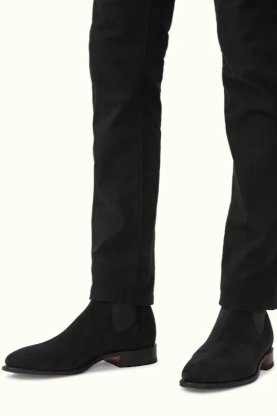 RM Williams Comfort Craftsman Suede Chelsea Boot Black