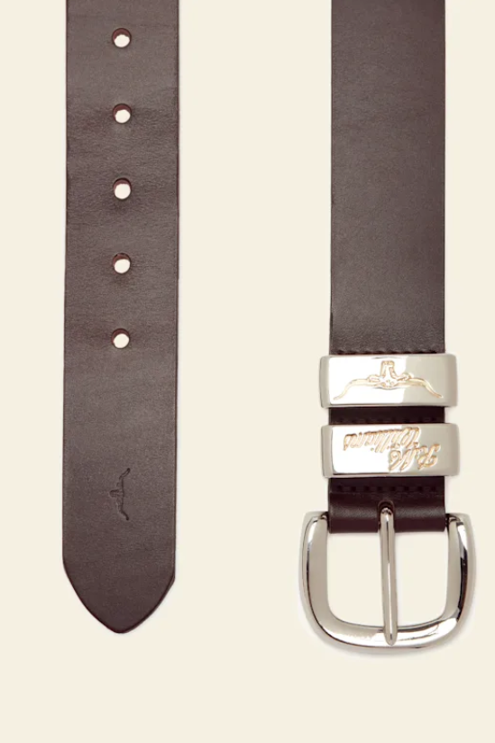RM Williams Jerrawa Solid Hide Silver Buckle Belt