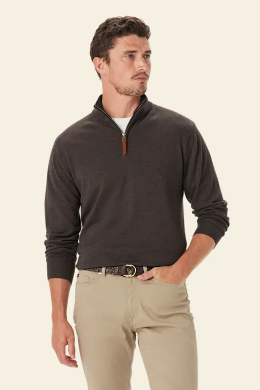 RM Williams Ernest 1/4 Zip Merino Wool Knit