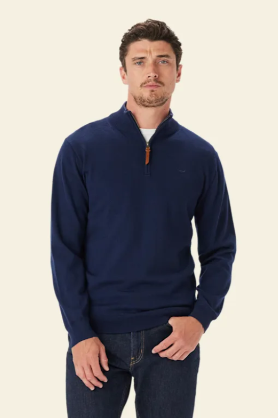 RM Williams Ernest 1/4 Zip Merino Wool Knit