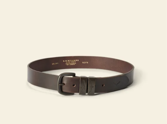 RM Williams Drover Bronze Buckle Belt Walnut