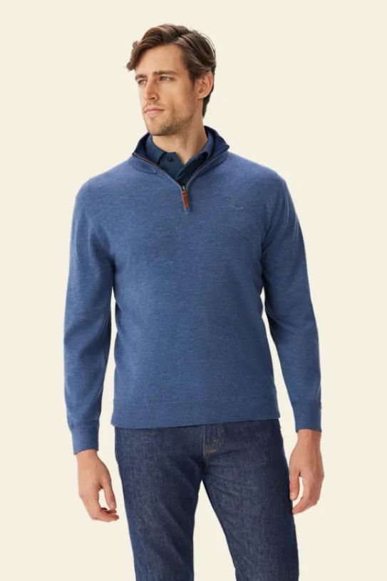 RM Williams Ernest 1/4 Zip Merino Wool Knit