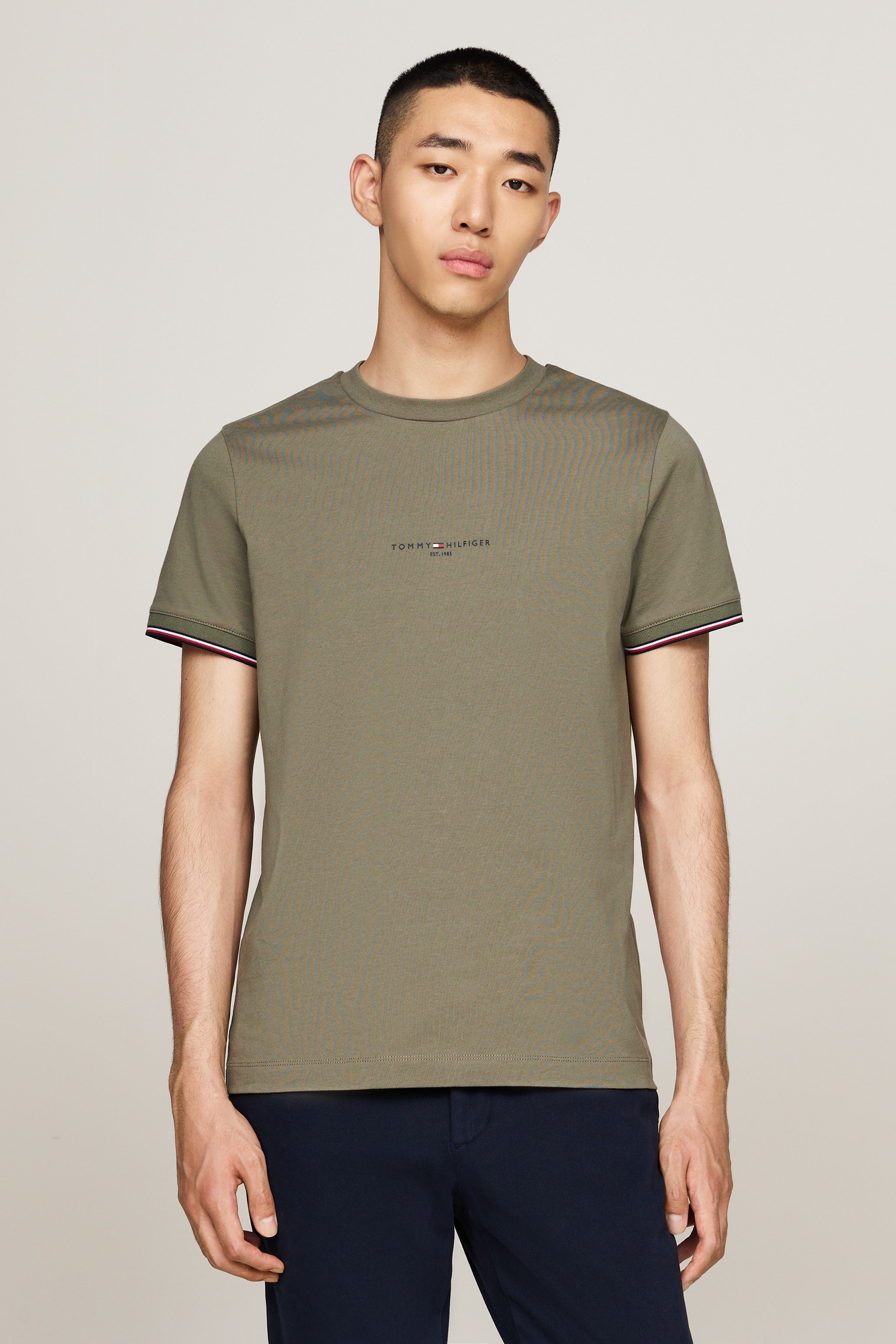 Tommy Hilfiger Tipped Cuff Slim Fit Tee Shirt