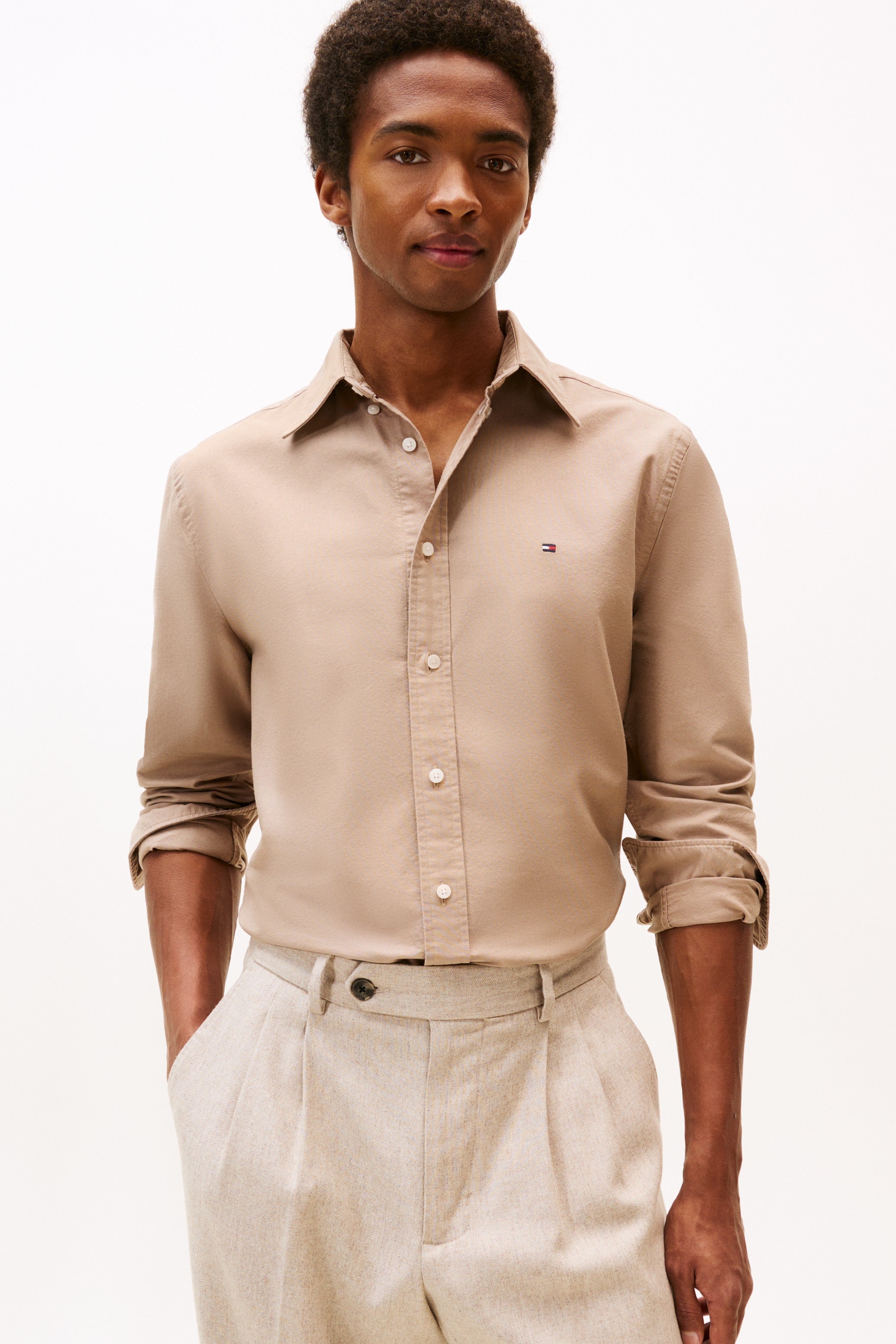 Tommy Hilfiger Solid Regular Fit Oxford Shirt 35774