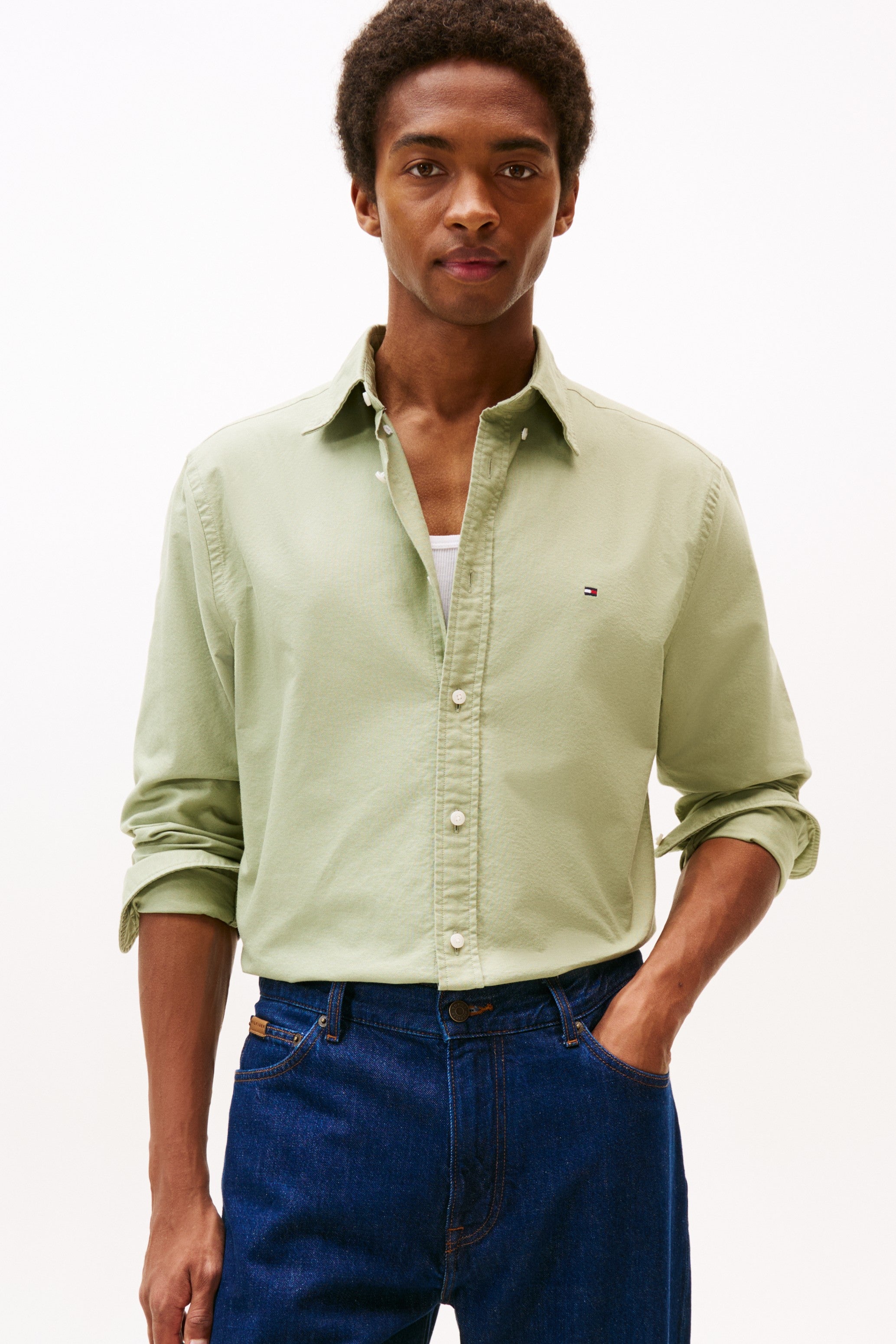 Tommy Hilfiger Solid Regular Fit Oxford Shirt 35774