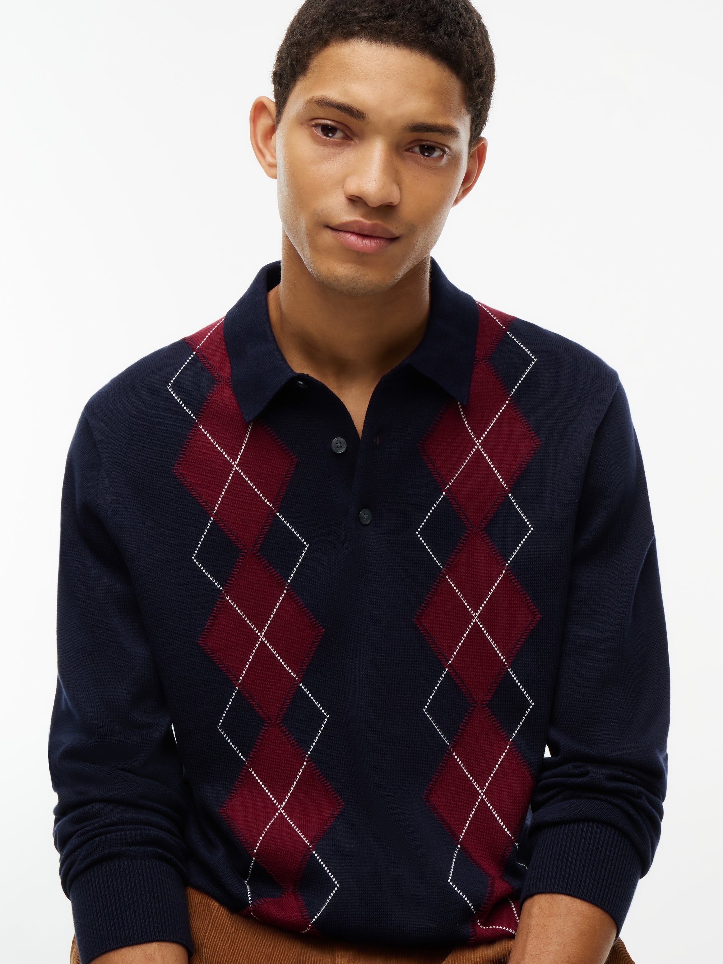 Tommy Hilfiger Argyle Polo Jumper 44776