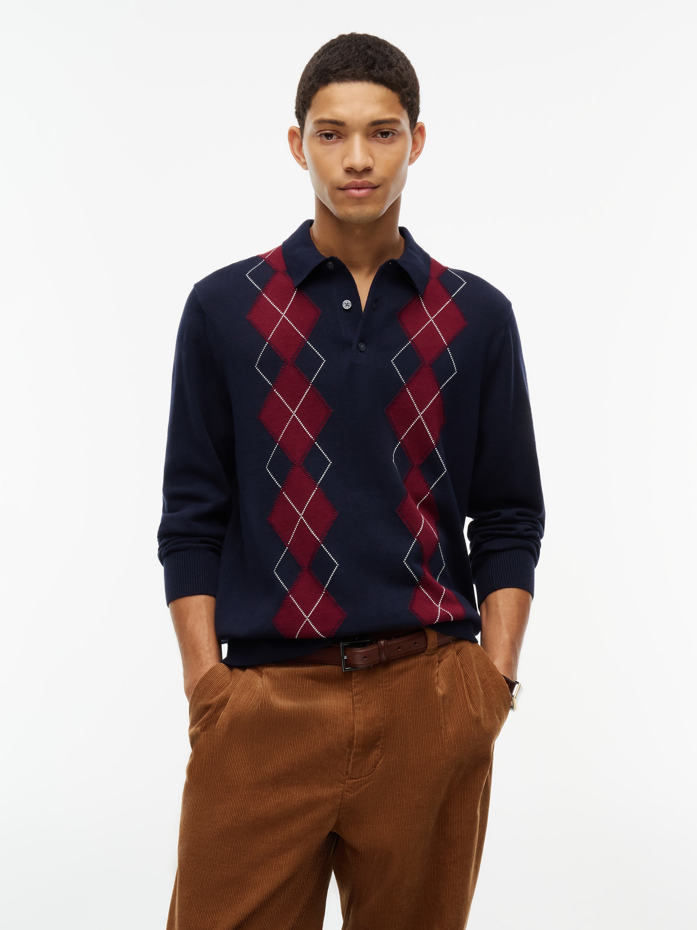 Tommy Hilfiger Argyle Polo Jumper 44776