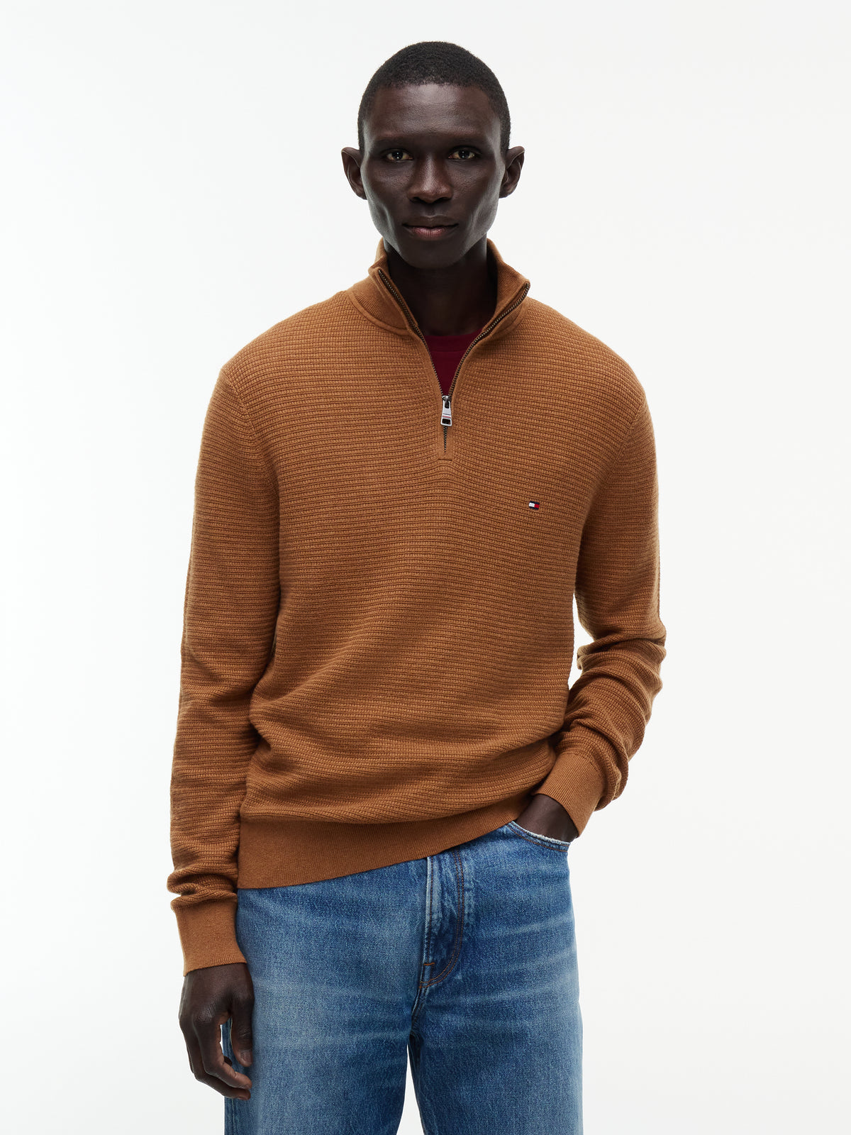 Tommy Hilfiger Cashmere Structure 1/4 Zip Knit 44760