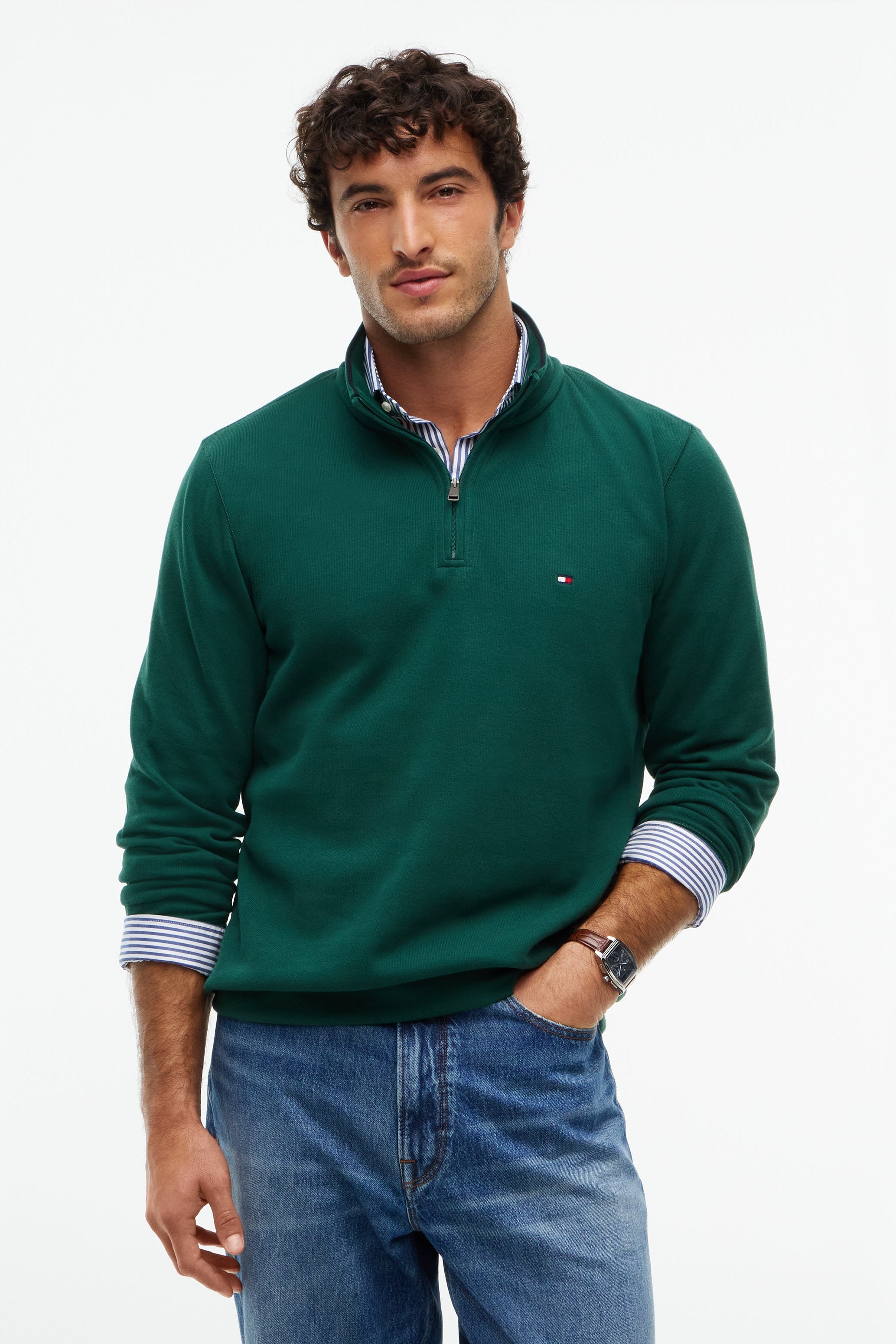 Tommy Hilfiger French Rib 1/4 Zip Sweatshirt 40042