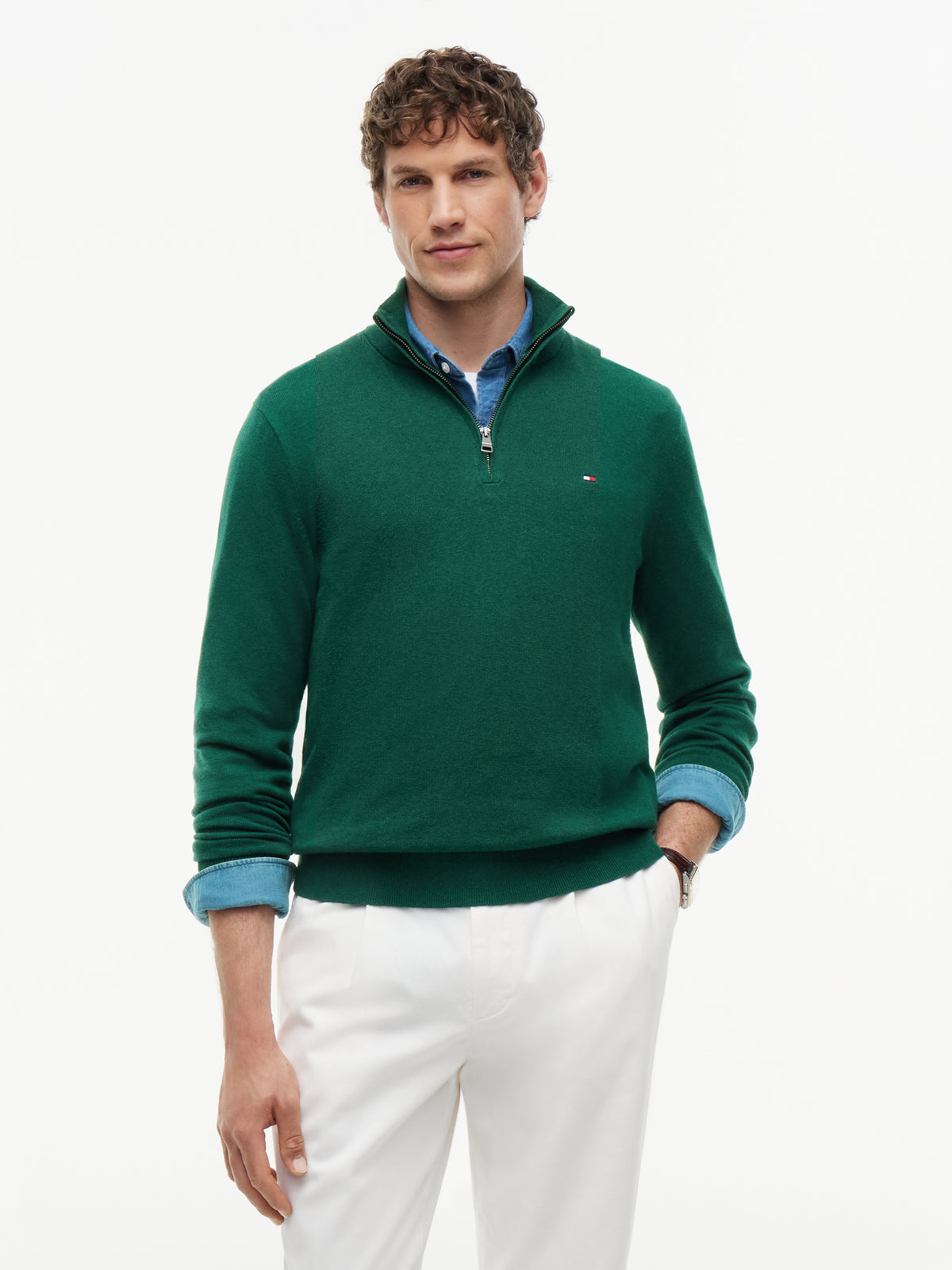 Tommy Hilfiger Cashmere Quarter-Zip Knit 28049