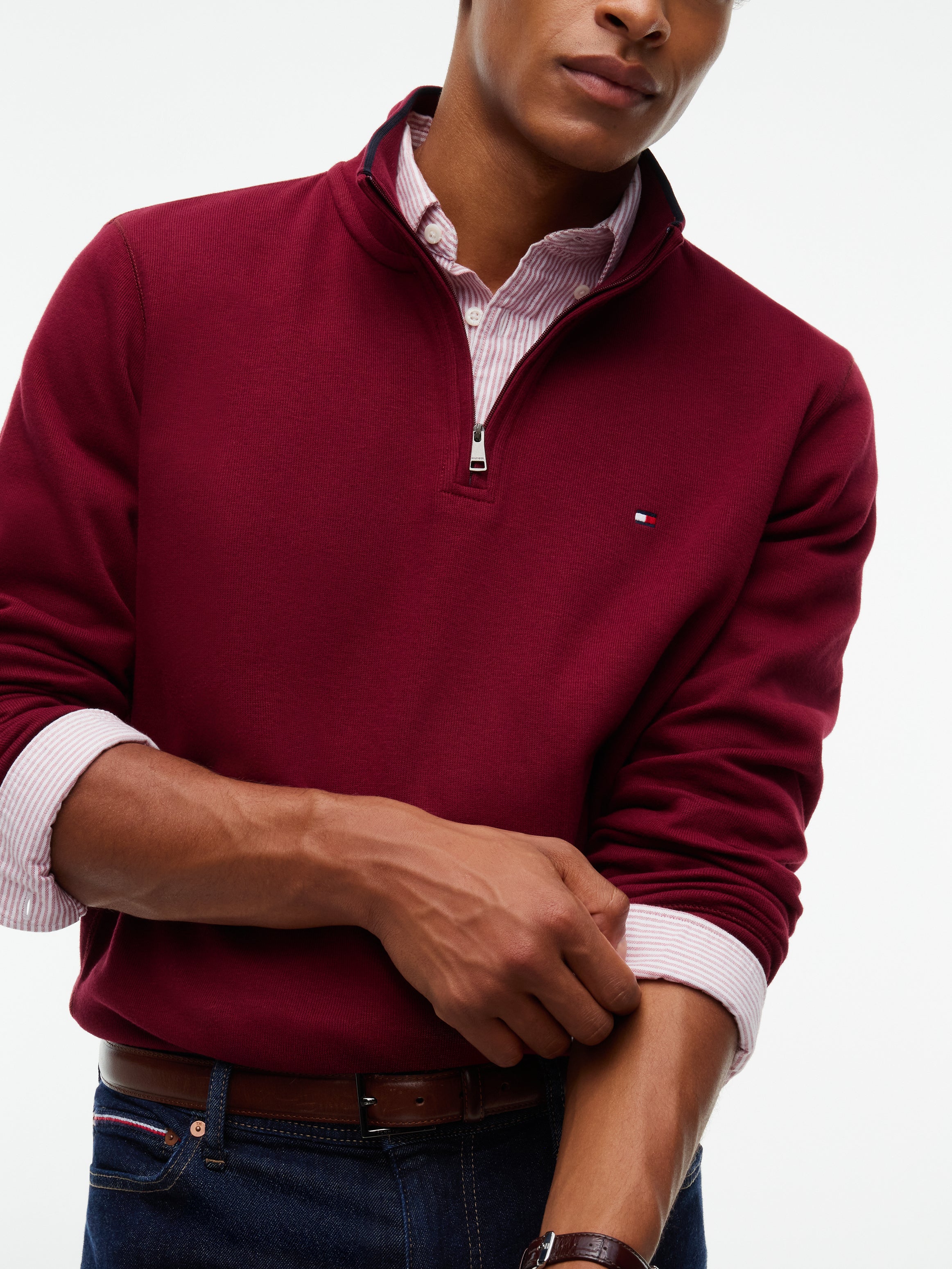 Tommy Hilfiger French Rib 1/4 Zip Sweatshirt 40042