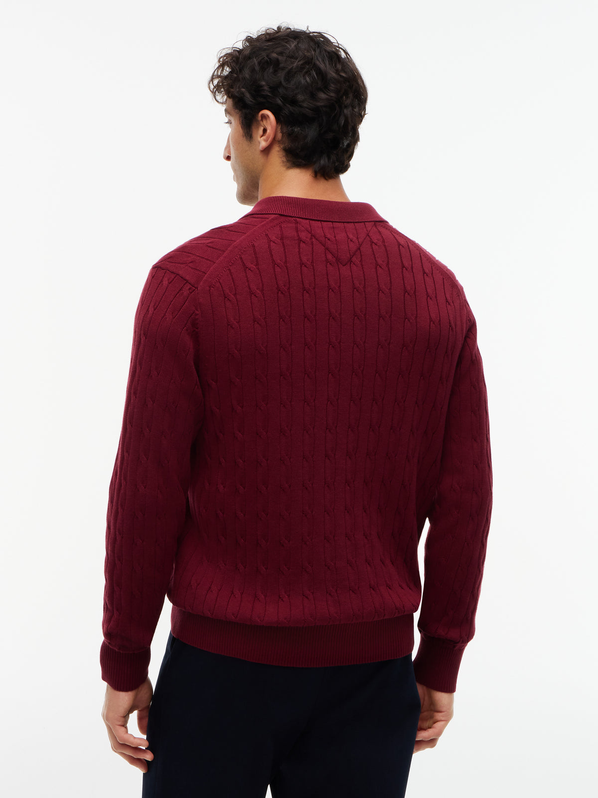 Tommy Hilfiger Cable Knit Polo Jumper 41955